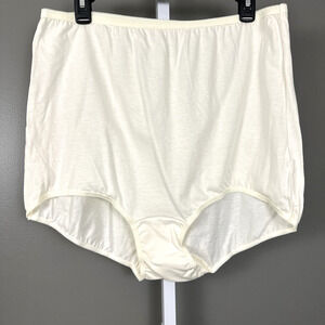Lollipop Panties Full Cut High Waist Size 12 5XL Ivory Cream 100% Cotton Panty